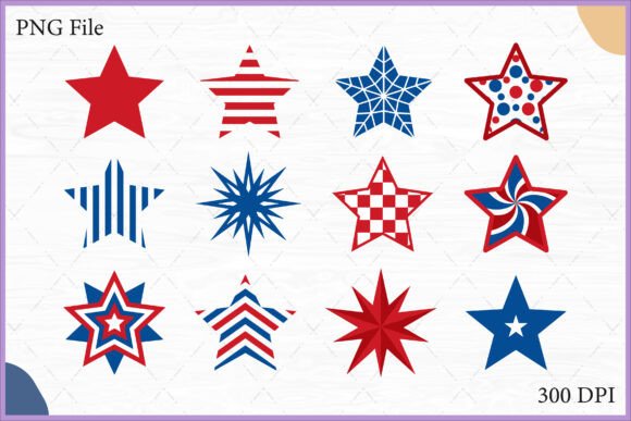 Download Decorative Patriotic Stars Clipart Set - Art Collection