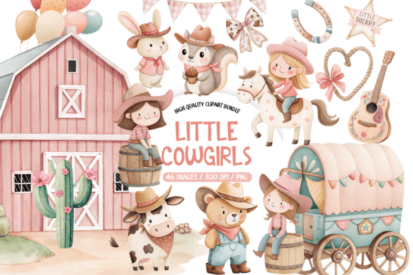 Download Little Cowgirl Watercolor Clipart - Art Collection