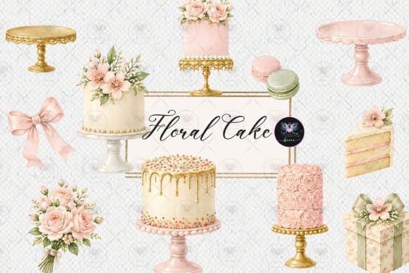 Download Elegant Floral Cake Watercolor Clipart - Art Collection