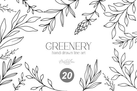 Download GREENERY LINE DRAWING, FORAL LINE ART - Art Collection