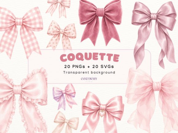 Download Coquette Bow Watercolor Cliparts, Pink - Art Collection