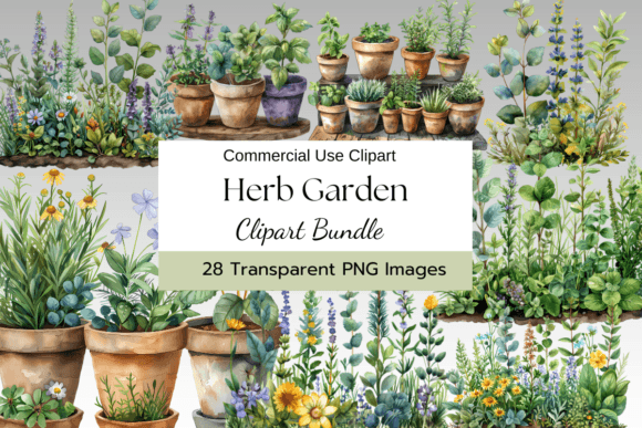 Download Herb Garden Watercolor Clipart - Art Collection