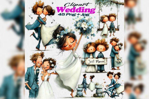 Download Whimsical Wedding Kids PNG Clipart Bride - Art Collection