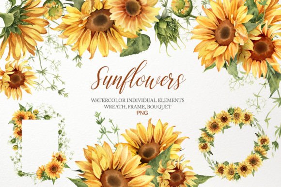 Download Watercolor Sunflower Clipart Bouquet PNG - Art Collection