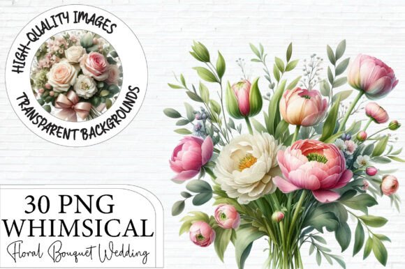 Download Whimsical Floral Bouquet Wedding Clipart - Art Collection